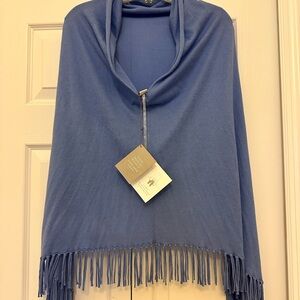 Chico's Blue Fringe Wrap